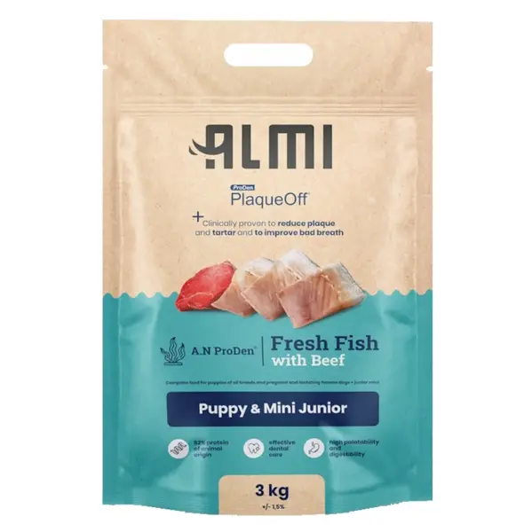ALMI Puppy & Mini Junior granule pre šteňatá 1 ks expirácia 20.3., Hmotnosť balenia (g): 3 kg