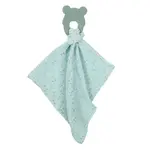 NATTOU Kousátko silikonový bez BPA s bavlněnou dečkou 28 x 28 cm mint