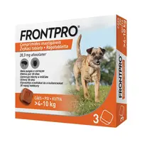 FRONTPRO® Žuvacie tablety pre psov proti blchám a kliešťom 4–10 kg, veľkosť S 3 tablety