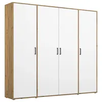 Rauch Möbel ŠATNÍ SKŘÍŇ S OTOČNÝMI DVEŘMI, bílá, dub artisan, 187/194/53 cm