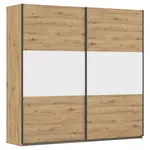 Rauch Möbel SKŘÍŇ S POSOUVACÍMI DVEŘMI, bílá, barvy hliníku, dub artisan, 218/210/59 cm