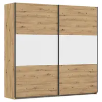 Rauch Möbel SKŘÍŇ S POSOUVACÍMI DVEŘMI, bílá, barvy hliníku, dub artisan, 218/210/59 cm