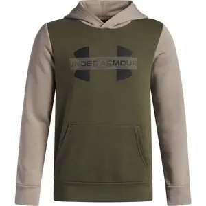 Under Armour RIVAL FLEECE COLORBLOCK Chlapecká mikina, khaki, velikost S