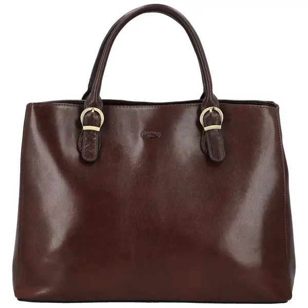 Dámska kožená kabelka do ruky tmavo hnedá - Katana Siara