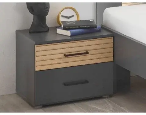 Nočný stolík Laurie, grafit/dub%