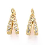 Brass Micro Pave Clear Cubic Zirconia Charms