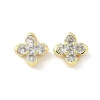 Brass Micro Pave Cubic Zirconia Beads