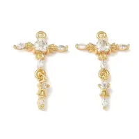 Brass Micro Pave Cubic Zirconia Pendants