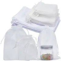 100Pcs 3 Styles Large Organza Pouches Portable Shoes Bag Travel Storage Drawstring Bags