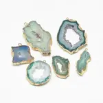 Natural Druzy Agate Slices Pendants
