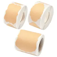 3 Rolls 3 Styles Kraft Paper Label Sticker