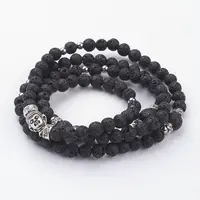 Natural Lava Rock Beaded Wrap Bracelets