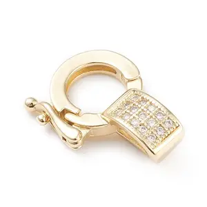 Brass Micro Pave Clear Cubic Zirconia Twister Clasps