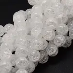 Crackle Glass Round Beads Strands