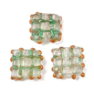 Handmade Gold Sand Lampwork Beads