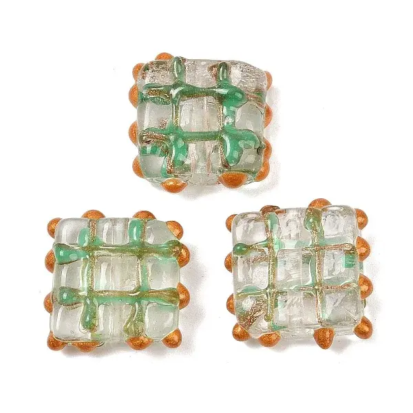 Handmade Gold Sand Lampwork Beads