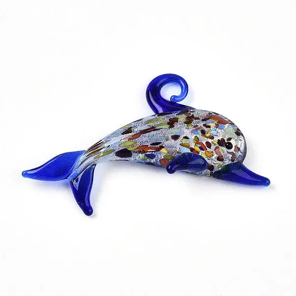 Handmade Silver Foil Lampwork Big Pendants