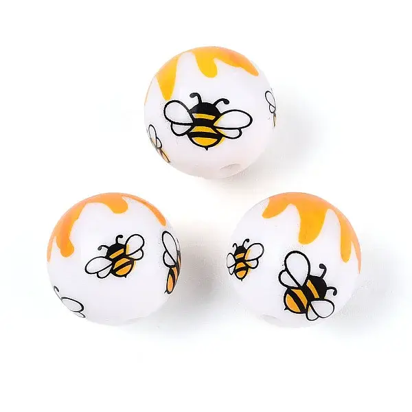 Printed Opaque Acrylic Beads