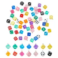 56Pcs 14 Styles Transparent Resin Pendants