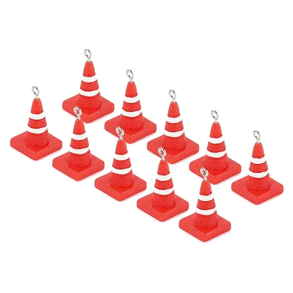 10Pcs Resin Iron Pendants