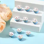 10Pcs Handmade Printed Porcelain Beads