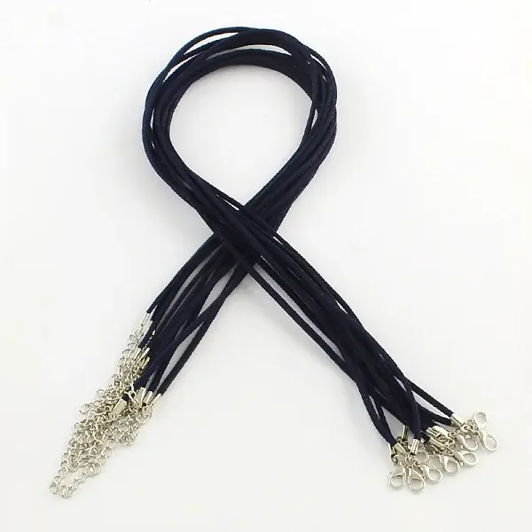 2mm Faux Suede Cord Necklace Making with Iron Chains & Lobster Claw Clasps