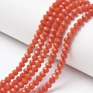 Opaque Solid Color Glass Beads Strands