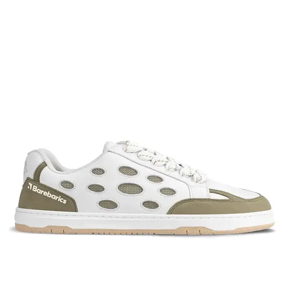 Barefoot tenisky Barebarics Fusion - White & Army Brown