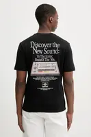 Bavlněné tričko United Colors of Benetton pánské, černá barva, s potiskem, 3MI5U10BG