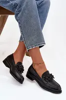 Dámské mokasíny s ozdobou černé Murelle