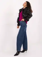 Dámské rovné džíny v tmavě modré barvě