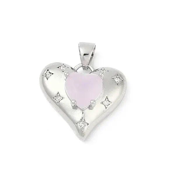 Brass Micro Pave Clear Cubic Zirconia Pendants