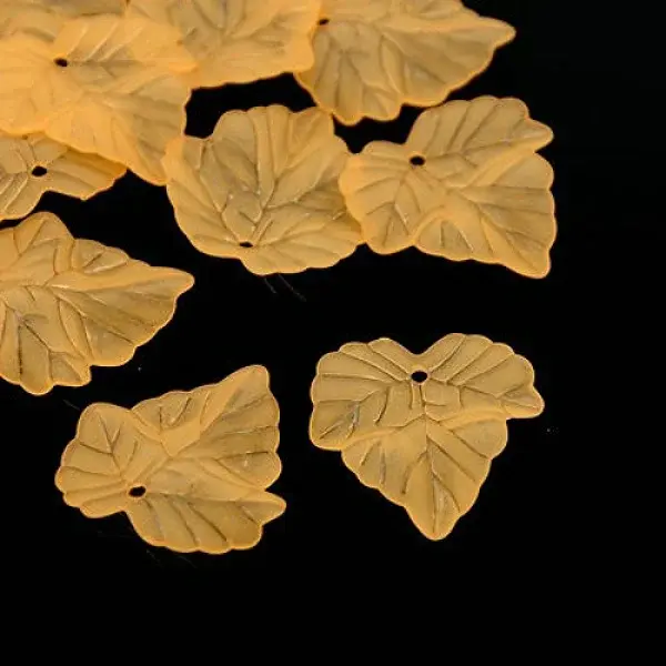 Autumn Theme Orange Frosted Transparent Acrylic Leaf Pendants