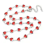 304 Stainless Steel & Glass Heart Link Chain Necklaces