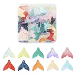 100Pcs Transparent Spray Painted Glass Pendants