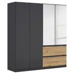 Rauch Möbel ŠATNÍ SKŘÍŇ S OTOČNÝMI DVEŘMI, šedá, dub artisan, 181/197/54 cm