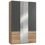MID.YOU ŠATNÍ SKŘÍŇ S OTOČNÝMI DVEŘMI, barvy grafitu, barvy dubu, 150/236/58 cm