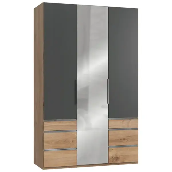 MID.YOU ŠATNÍ SKŘÍŇ S OTOČNÝMI DVEŘMI, barvy grafitu, barvy dubu, 150/236/58 cm