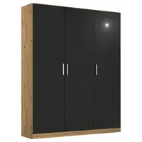 Rauch Möbel ŠATNÍ SKŘÍŇ S OTOČNÝMI DVEŘMI, šedá, dub artisan, 136/210/54 cm