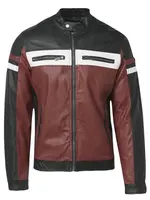 KOROSHI Prechodná bunda  tmavočervená / čierna / biela