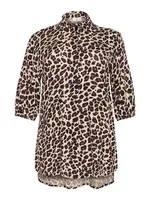 KAFFE CURVE Blúzka 'KC Sonna'  béžová / hnedá / čierna