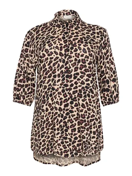 KAFFE CURVE Blúzka 'KC Sonna'  béžová / hnedá / čierna