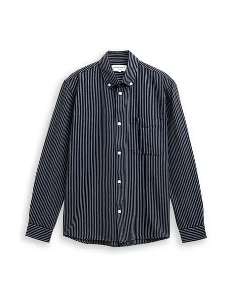 TOM TAILOR DENIM Košeľa  námornícka modrá / biela