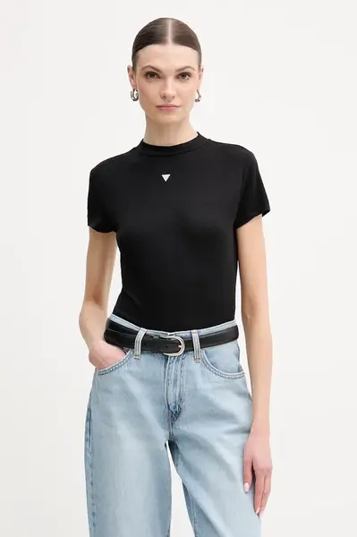 Tričko z hodvábnej zmesi Guess TINA