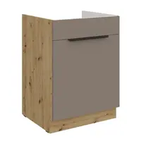 Spodní skříňka pod dřez Aria 60 ZL 1S BB - Premium Box Barva korpusu: Dub artisan, Barva dvířek: TA - Sandgrau AFM