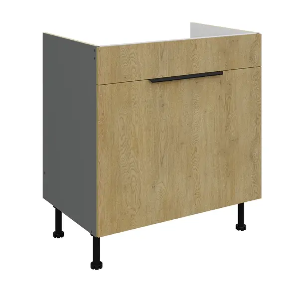 Spodní skříňka pod dřez Cremona ANT 80 ZL 1S BB - Premium Box Barva korpusu: Antracit, Barva dvířek: Dub Cremona