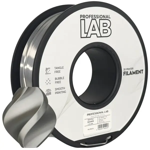 Professional Lab FG-P90-E1, 3D filament, PLA Silk, Silver, 1kg, 1,75mm