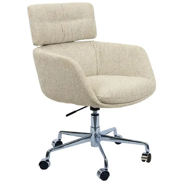 Dieter Knoll OTOČNÁ ŽIDLE, tkaná látka, barvy chromu, béžová