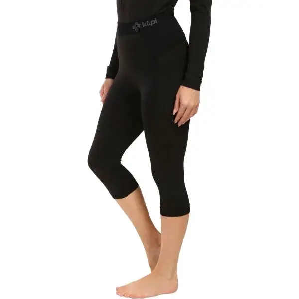 KILPI LINE Dámske bezšvové 3/4 termo nohavice, čierna, veľkosť