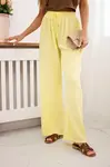 Kesi Włoski Mušelínové nohavice so širokou nohavicou žltý